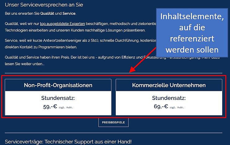 Inhaltselement im Frontend