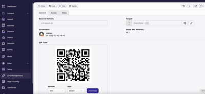 Screenshot vom QR-Code Modul