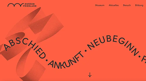 Screenshot der Website Museum Friedland