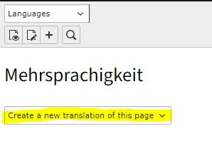 Schritt 1: Übersetzung der Seite anlegen