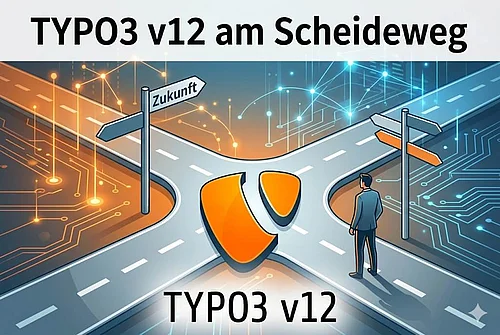 Illustration Mann vor Kreuzung