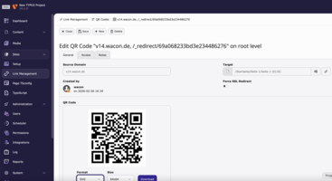Screenshot generierter QR-Code