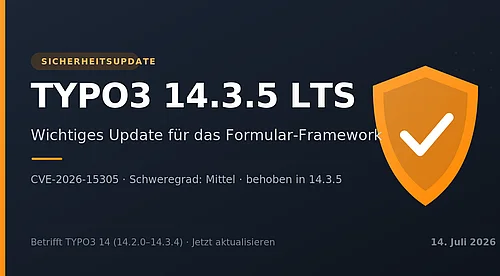 Schriftzug TYPO3 14.3.5 LTS