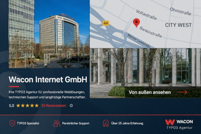 Zeigt den Standort und die Google-Bewertungen von WACON an