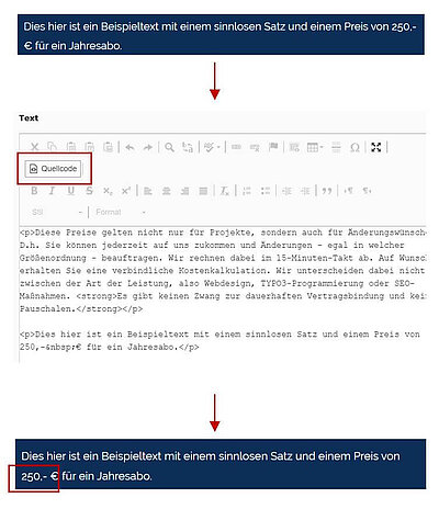 Zeilenumbruch zwischen 2 Wörtern in TYPO3 verhindern