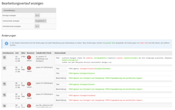 Bearbeitungsverlauf in TYPO3