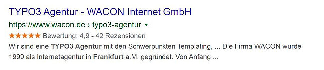 Sterne in SERPs