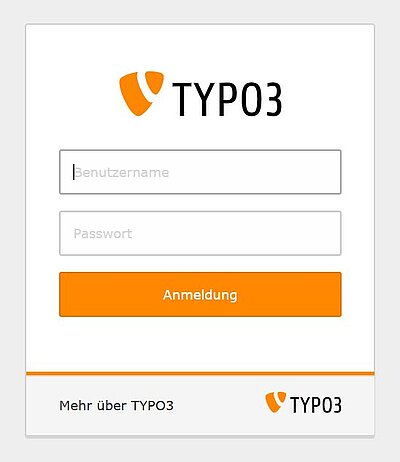 Login-Maske von TYPO3 v9