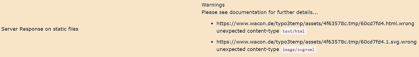 TYPO3 Fehler Server response on static file