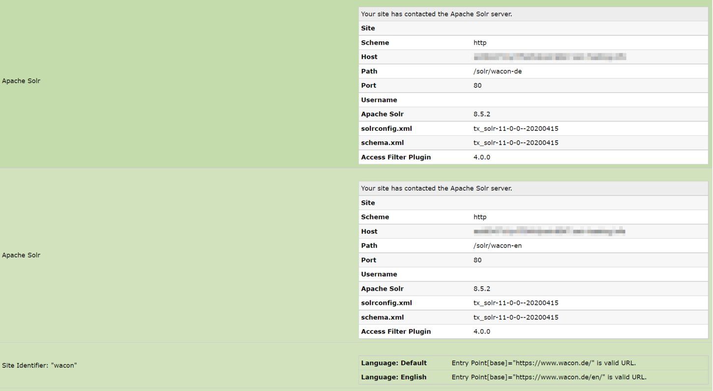 TYPO3-SOLR-Verbindung prüfen