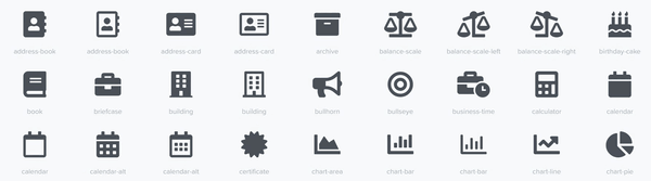 Beispielsymbole von Awesomfonts