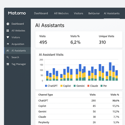 Auswertung Besucher von KI-Assistenten