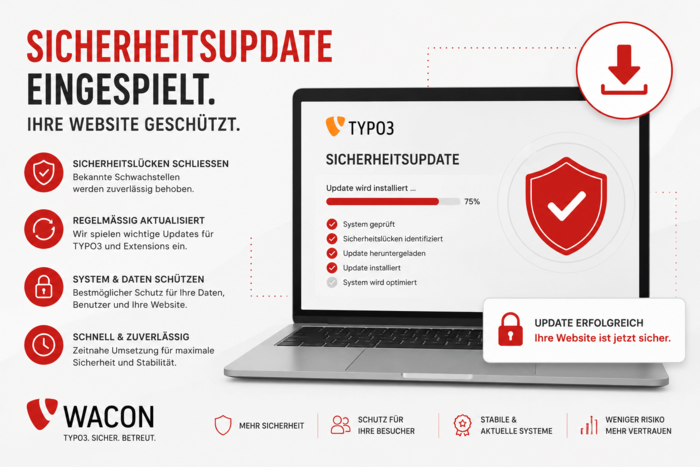 Illustration mit Text Sicherheitsupdate eingespielt