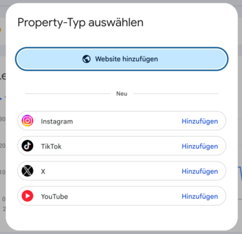 Auflistung Social-Media-Properties