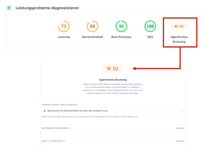 Screenshot Ergebnis Agentisches Browsing