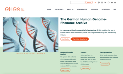 Screenshot der Website ghga.de