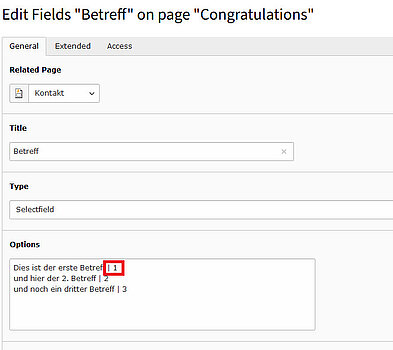 Powermail Selectfield