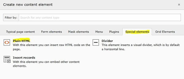 JSON-Daten mit Plain HTML in TYPO3 einfügen