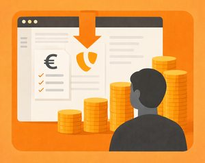 Skizze mit Münzstapel und Euro-Zeichen