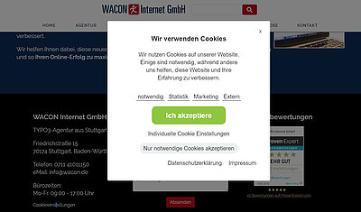 Cookie Consent Box für TYPO3
