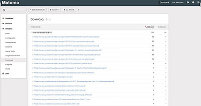 Screenshot Download-Statistiken