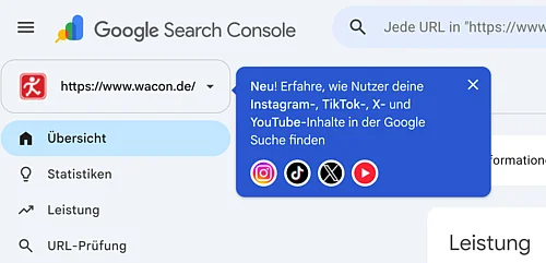 Hinweis in GSC zu neuen GSC-Properties