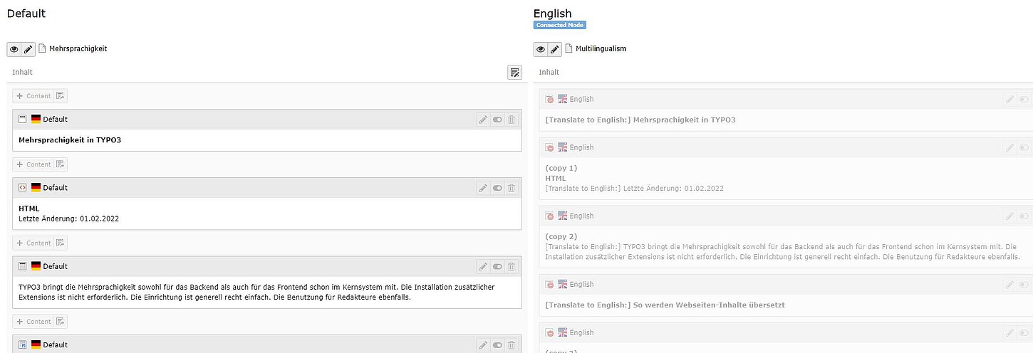 Schritt 6: Überstezung der Inhaltselemente