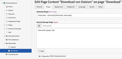 Einstellungen Download-Plugin