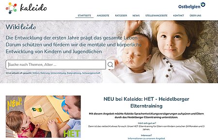 Screenshot der Website von kaleido-ostbelgien.be