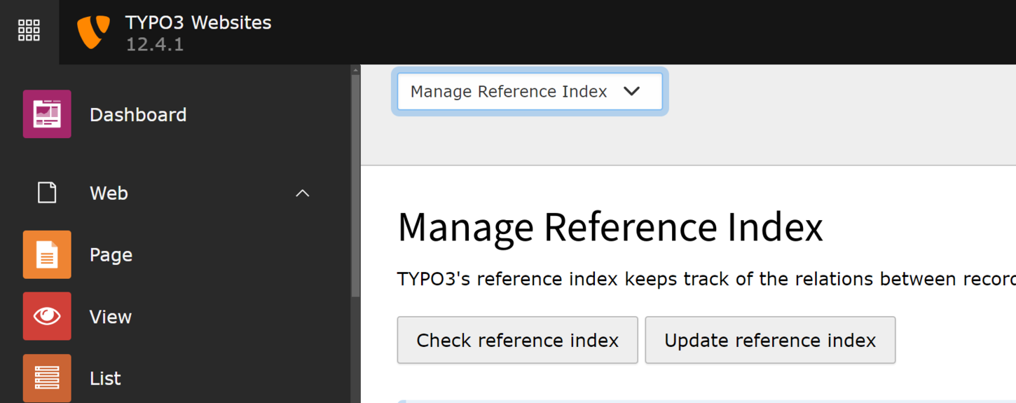 Das DB-Check Modul im TYPO3 Backend