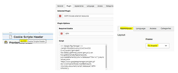 WCM Headerscript einbinden