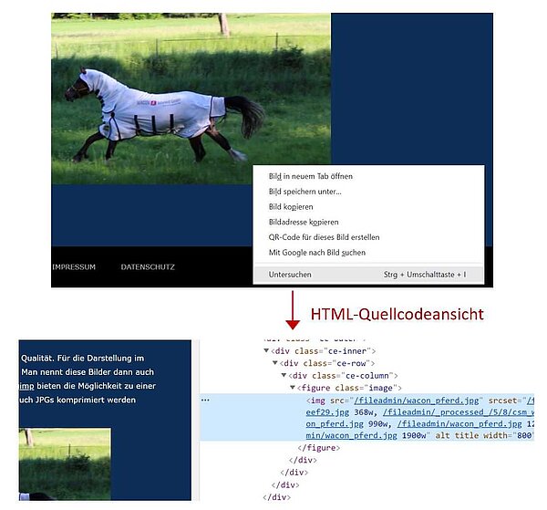 Bild-Dimensionen mit den Chrome Entwicklertools