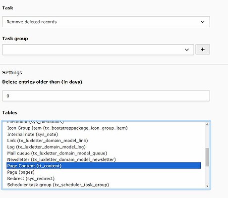 Löschung mit dem Scheduler Task