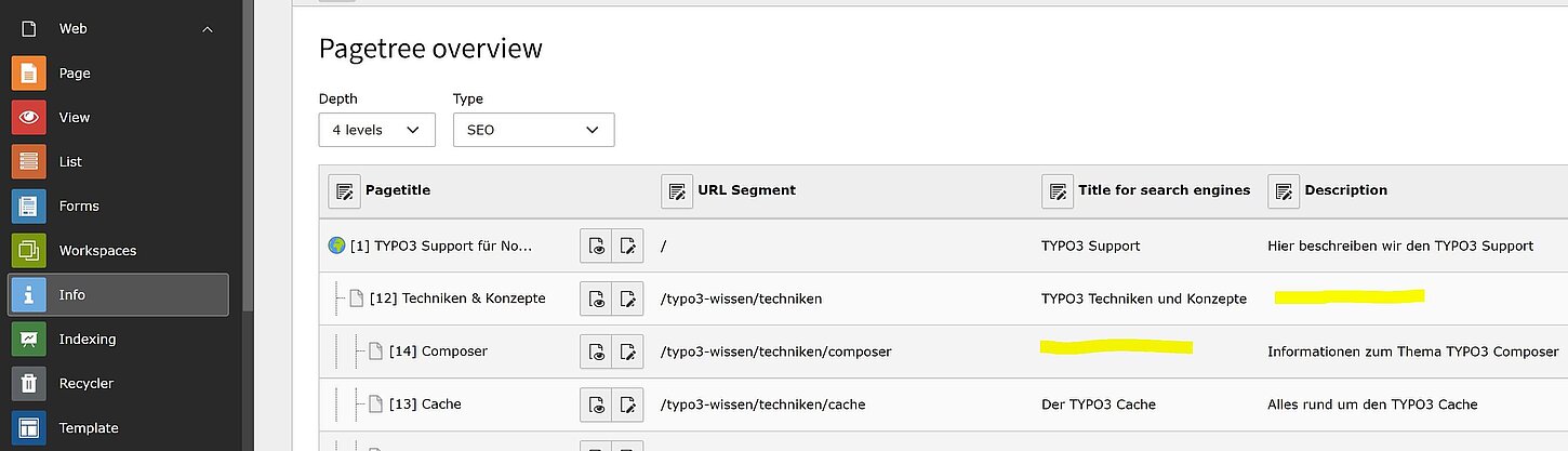 Titel und Description im Infomodul