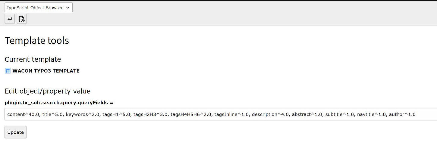 TYPOSCRIPT SOLR-Suchfelder