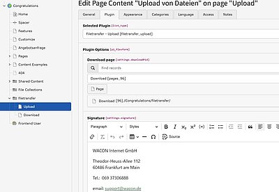 Plugin für das Uploadformular